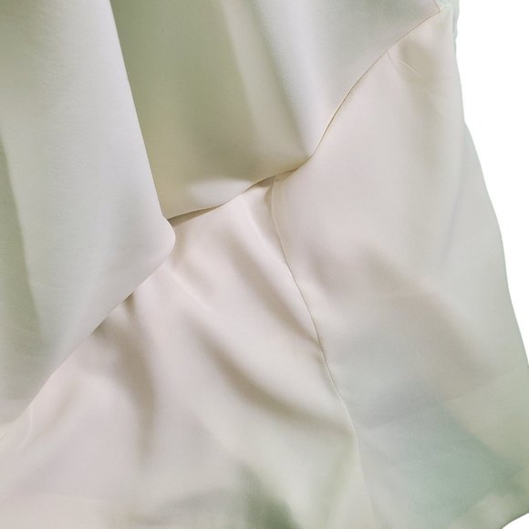 TopShop Tuxedo Romper Wrap Sleeveless Dress Skort Dress Ivory Crepe Satin Sz 6 - Picture 9 of 12